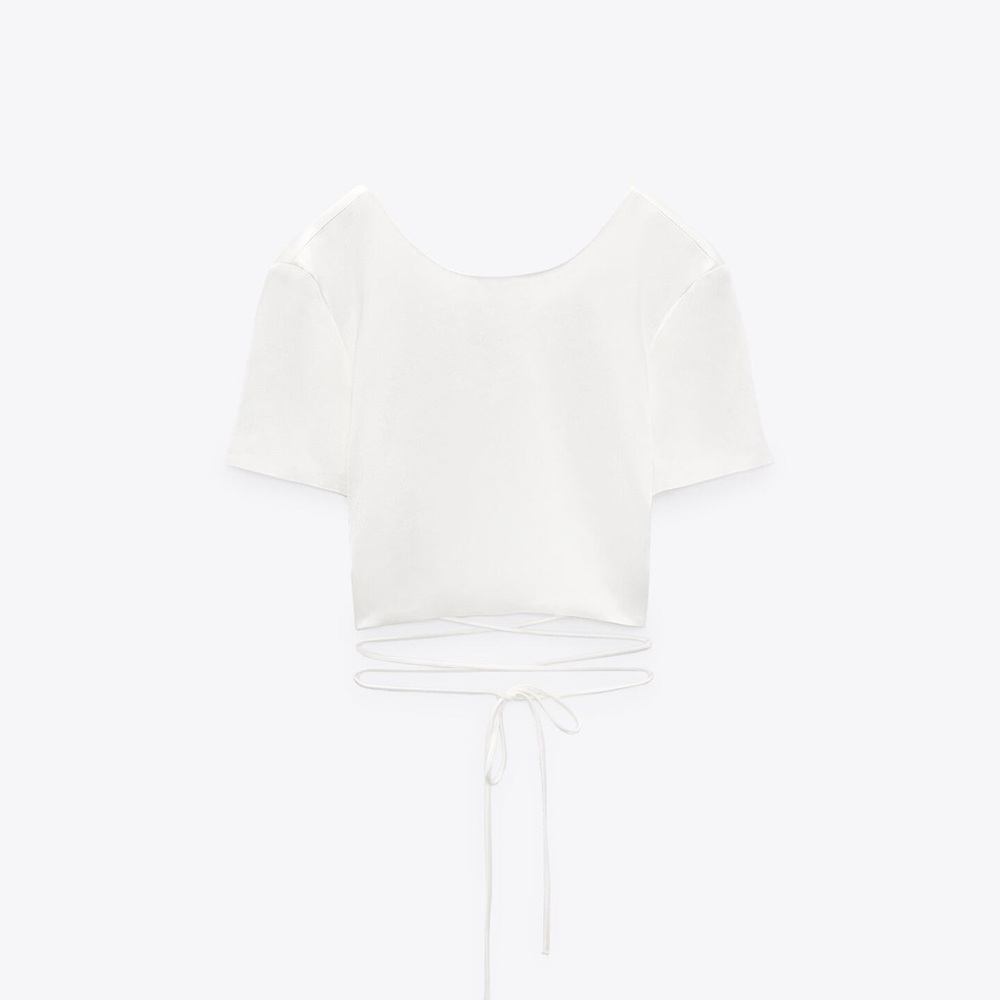 Zara Satin, backless crop top
